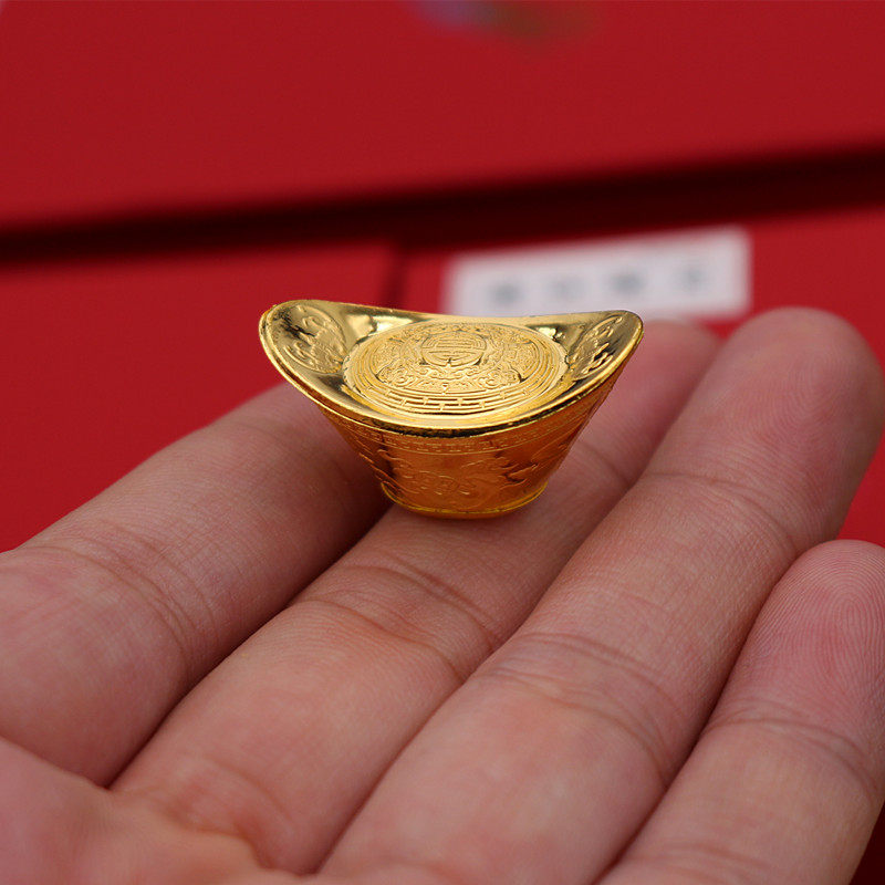 02克足金空心元宝新年贺岁礼品纯金年会员工摆件