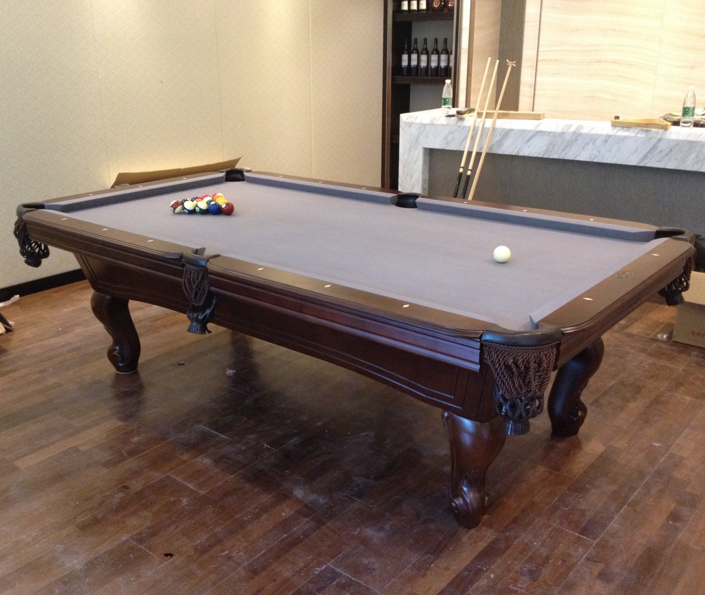 台球桌球标准别墅家用美式花式撞球台8尺桌球台实木雕刻成人大号