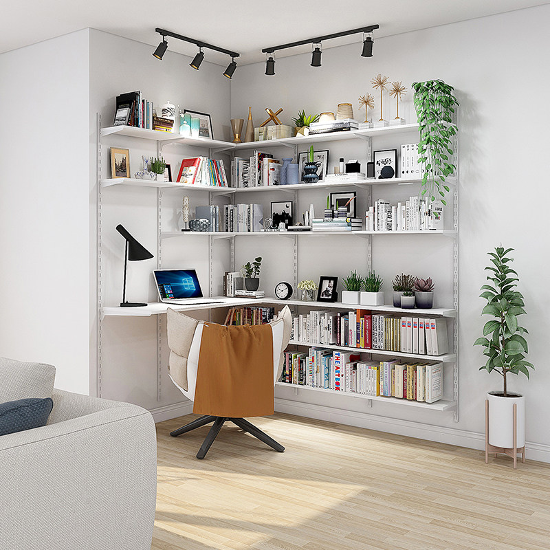 美达斯书桌墙面隔板书房置物架墙上书架书柜自由书桌