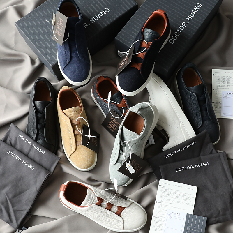 镇店级！海报主打！时尚真皮运动一脚蹬休闲鞋男小白鞋低帮鞋6205