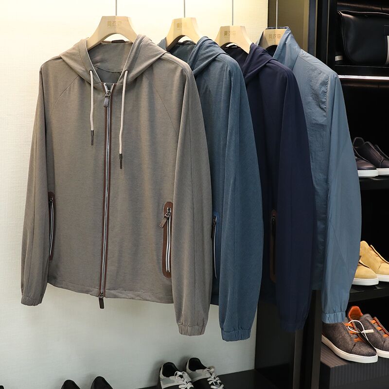 过万级别！2021秋新款青年时尚高端连帽修身夹克休闲男外套潮6196