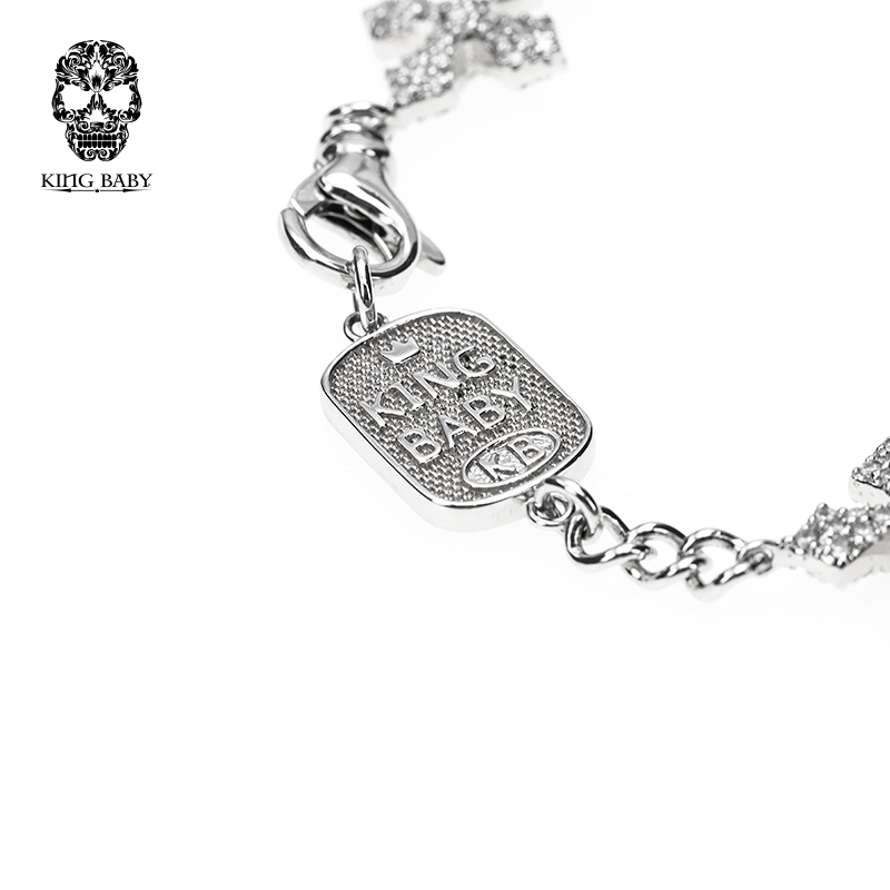 kingbaby经典mb十字架水晶手链摇滚嘻哈时尚潮流ins手链