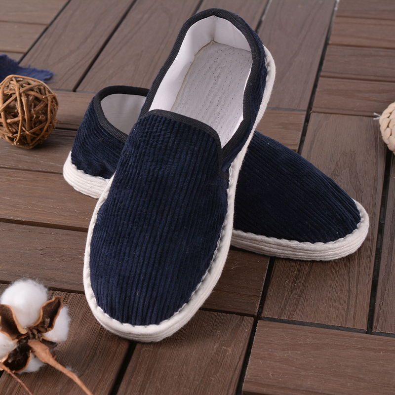 手针老北京手工千层布鞋休闲鞋透气养脚灯芯绒棉布布鞋