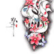 Nine Tailed Fox tattoo paste semi permanent ukiyoe Girl Waterproof lasting simulation men and women antique sexy flower arm Fox Nine Tailed Fox tattoo paste semi permanent ukiyoe Girl Waterproof lasting simulation men and women antique sexy flower arm Fox