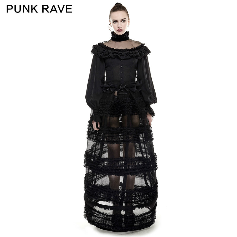 魔叹punkravepyon巴洛克哥特gothic洛丽塔蕾丝长裙半身裙