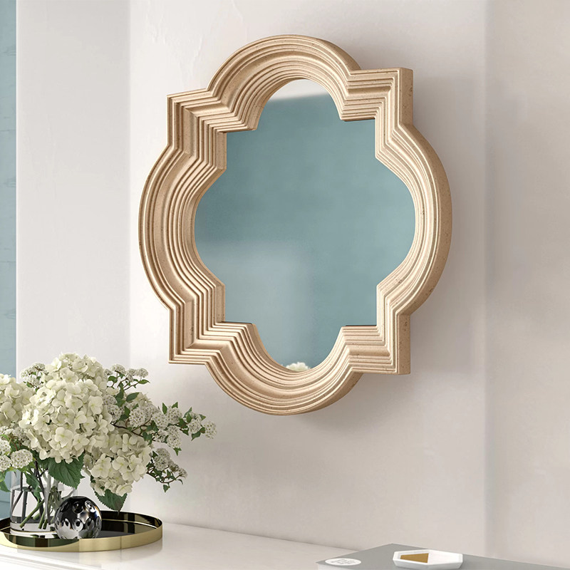 欧式异形壁挂镜子样板房装饰品艺术玄关客厅背景墙化妆镜