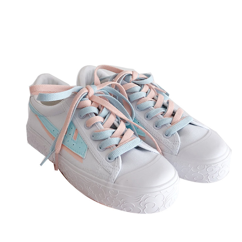 回力樱花帆布抹茶鸳鸯鞋女可爱爆改限量情侣帆布鞋