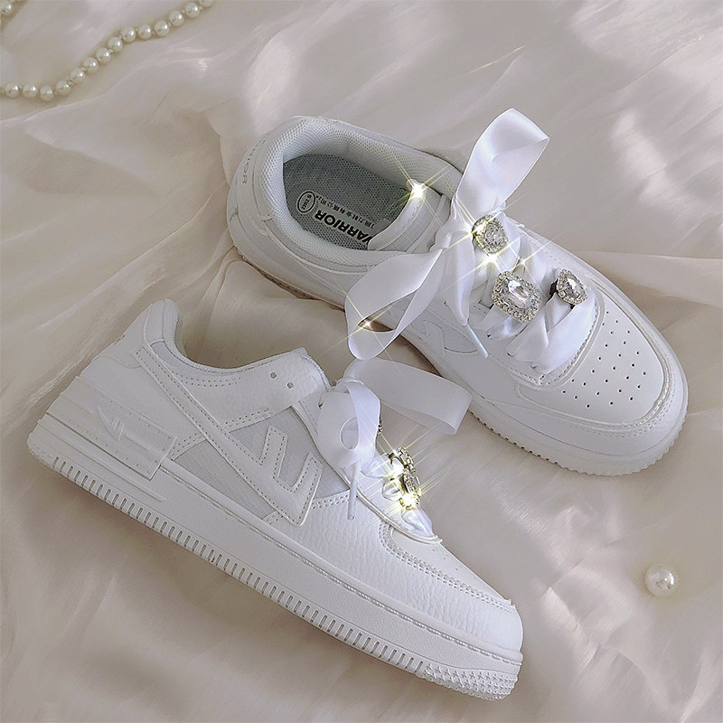 回力钻石少女回力aj1空军一号原创爆改小白鞋女运动板鞋y2k风女鞋