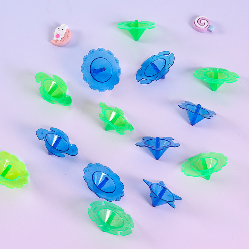 陀螺儿童怀旧益智透明多彩手转小玩玩具六一陀螺