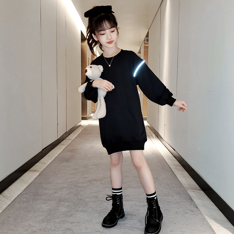 女童衣服上衣秋季女孩十岁霸气卫衣儿童秋装t恤