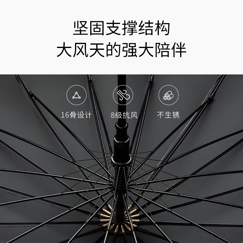 bfw长柄自动加固雨伞学生男士简约波点大号伞