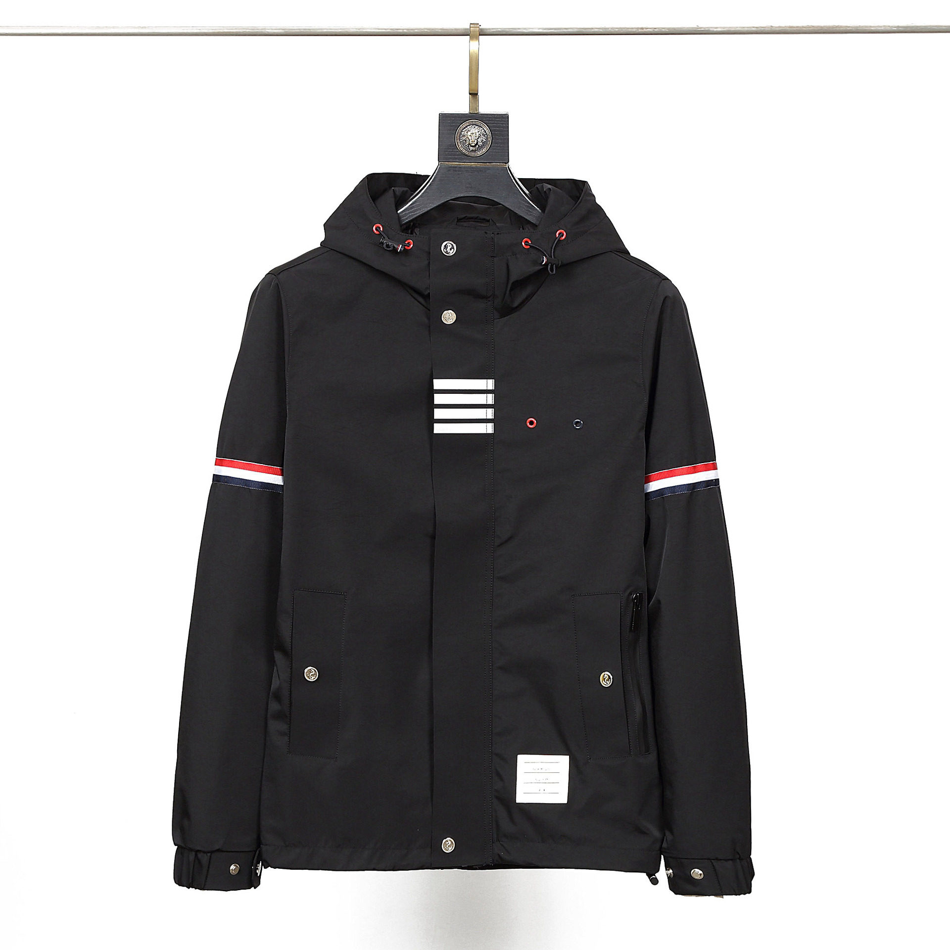 tbthombrun春秋条纹织带四条杠连夹克tb男装夹克