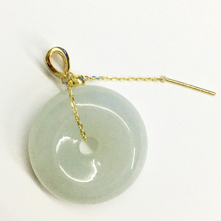 18k金平平安扣瓜子扣头针式调节翡翠万能扣链其他