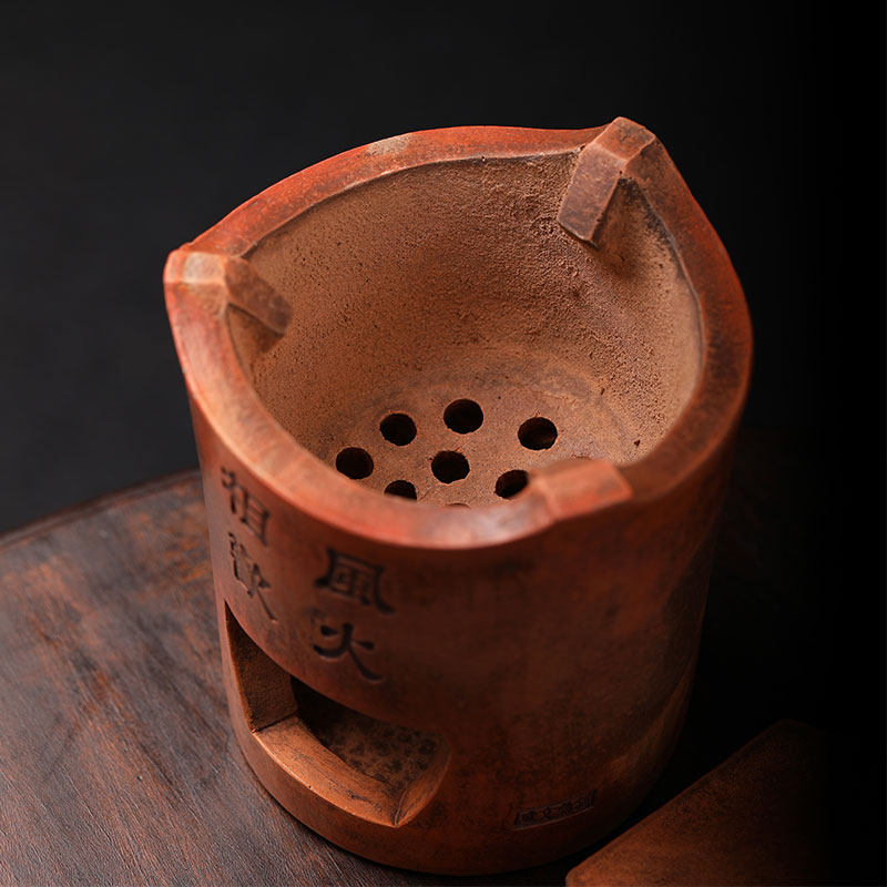 茶炉炭炉诗文红泥小火炉功夫功夫茶凉炉橄榄仿古煮茶炉
