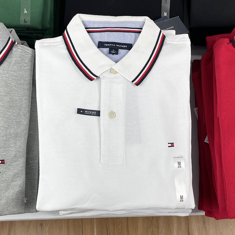 正品代购汤米 tommy 纯棉短袖POLO衫男装纯色翻领T恤半袖夏款