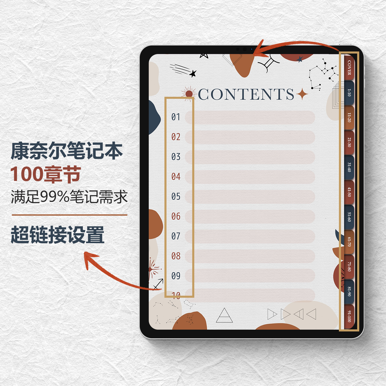 手绘星空系列电子手帐康奈尔学习笔记本goodnotes5模板笔记本