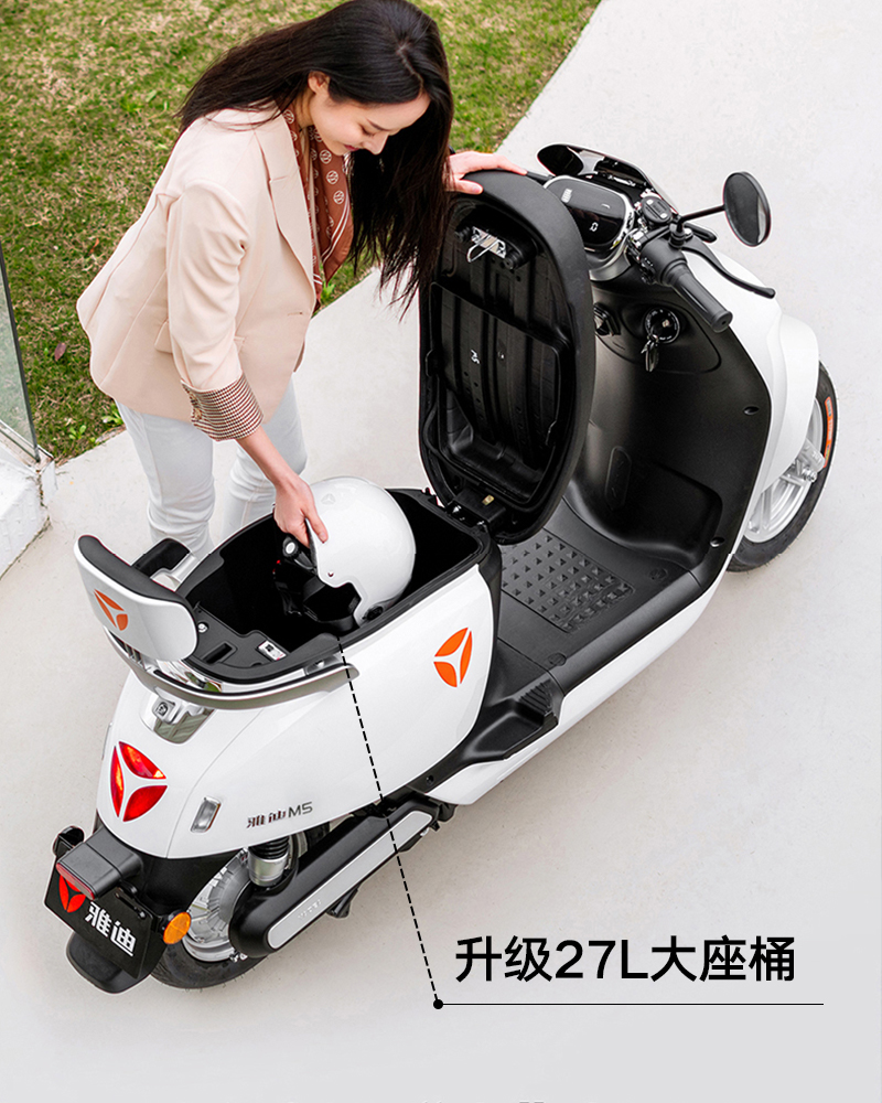 雅迪电动车新款m560v22石墨烯电池高速长续航电摩时尚龟王电瓶车