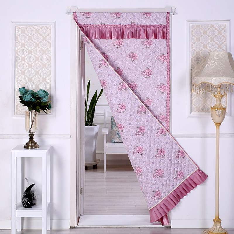 棉门帘子冬季保暖加厚防风隔断帘防冷气卧室家用免打孔空调门帘