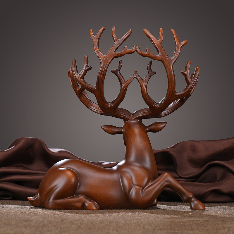 招财财鹿摆件一对家居客厅电视柜玄关酒柜装饰品摆件