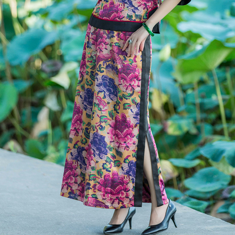 华族经典百搭一步夏季新款中式复古文艺优雅旗袍半身裙