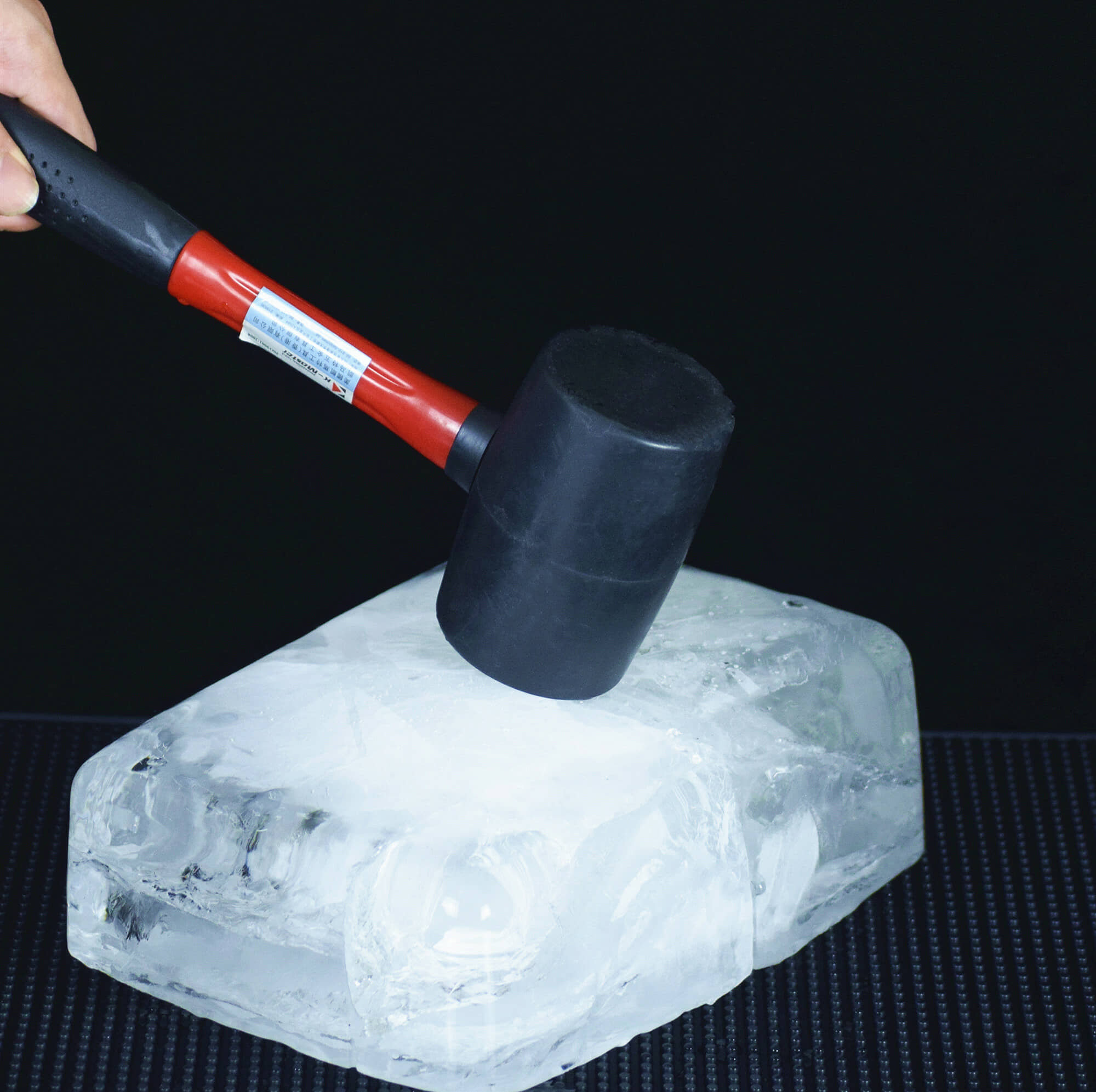 调酒用手工冰块一级开冰刀切冰刀砍冰刀冰锤橡胶锤分冰专用刀具