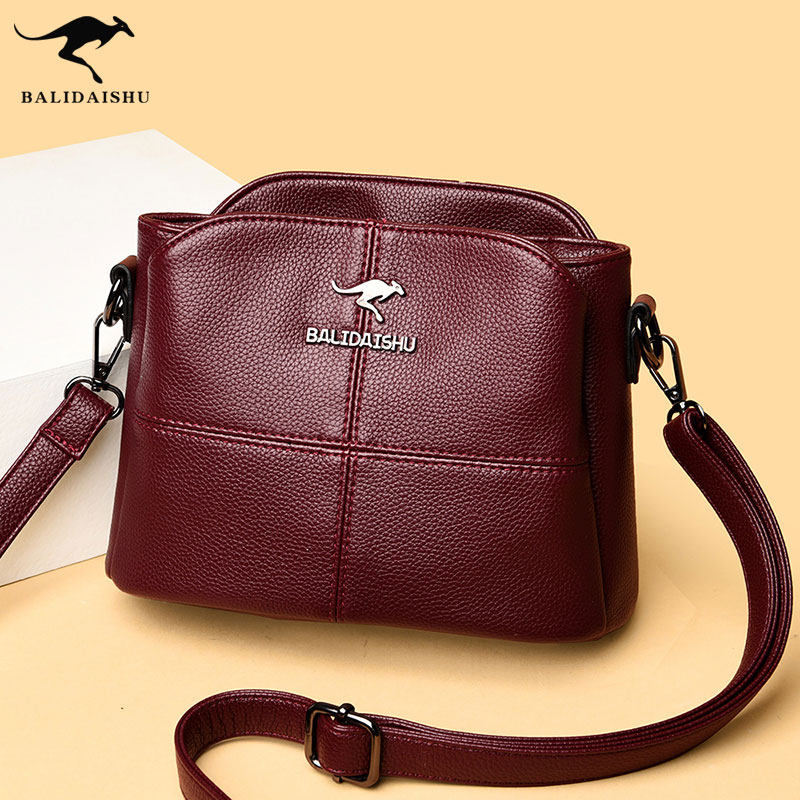 袋鼠品牌真皮中年单肩包女妈妈2020新款秋冬通用款女包