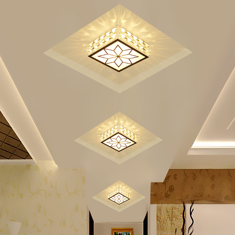 客厅过道led走廊水晶射灯嵌入式天花花灯玄关射灯