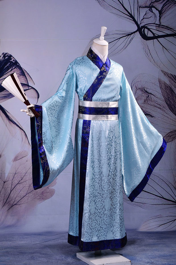 七七袍全直裾半臂绸长提花龙提花款春团男士公子民族服装