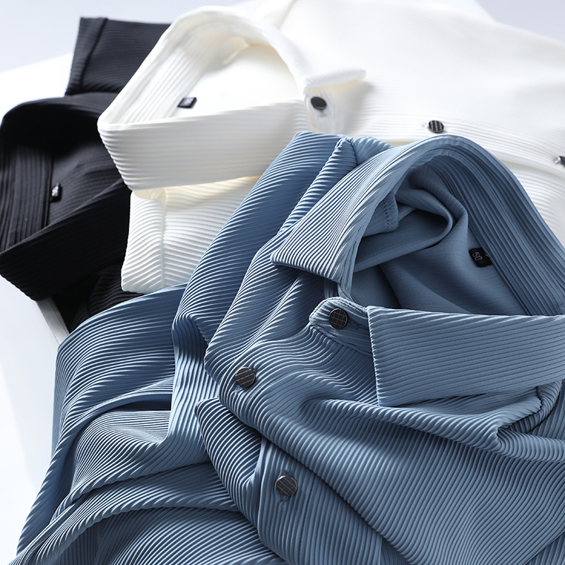 感受它的悬垂！婴儿般温柔，韩国進口面料！男士商务休闲长袖衬衫
