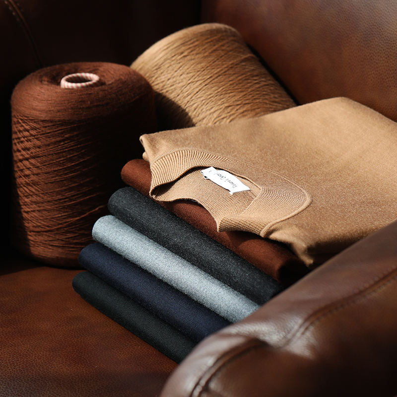 贴身去感受！精选澳洲美丽诺羊毛！秋冬百搭半高领男士针织衫毛衣