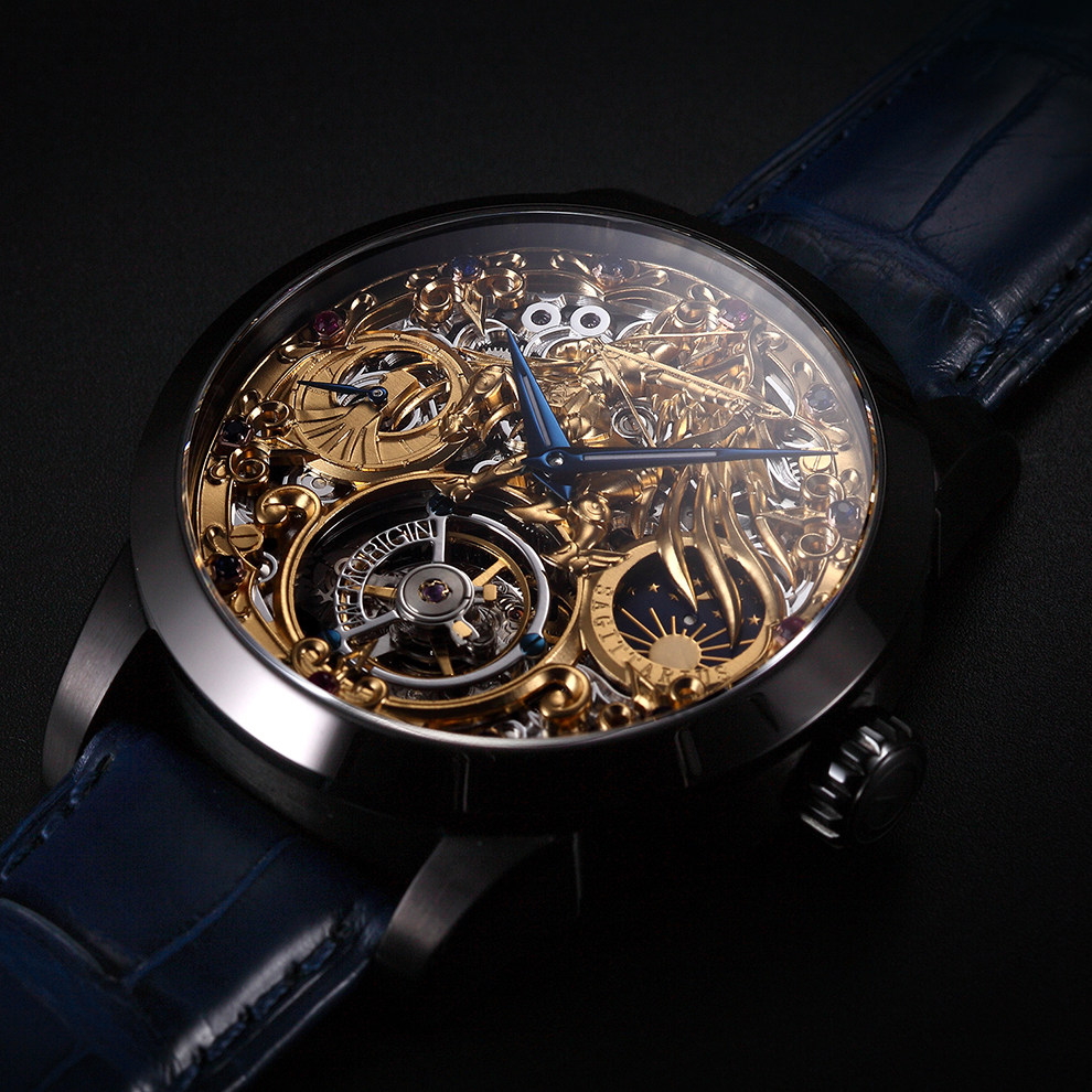 万希泉 陀飞轮手表 圣斗士星矢 黄金十二宫射手座陀飞轮 限量腕表