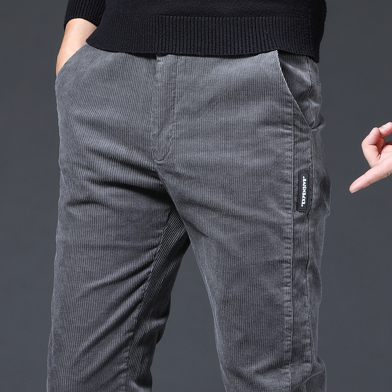 2021冬季灯芯绒裤子男士条绒丝绒休闲长裤加绒加厚外穿冬天灯草绒