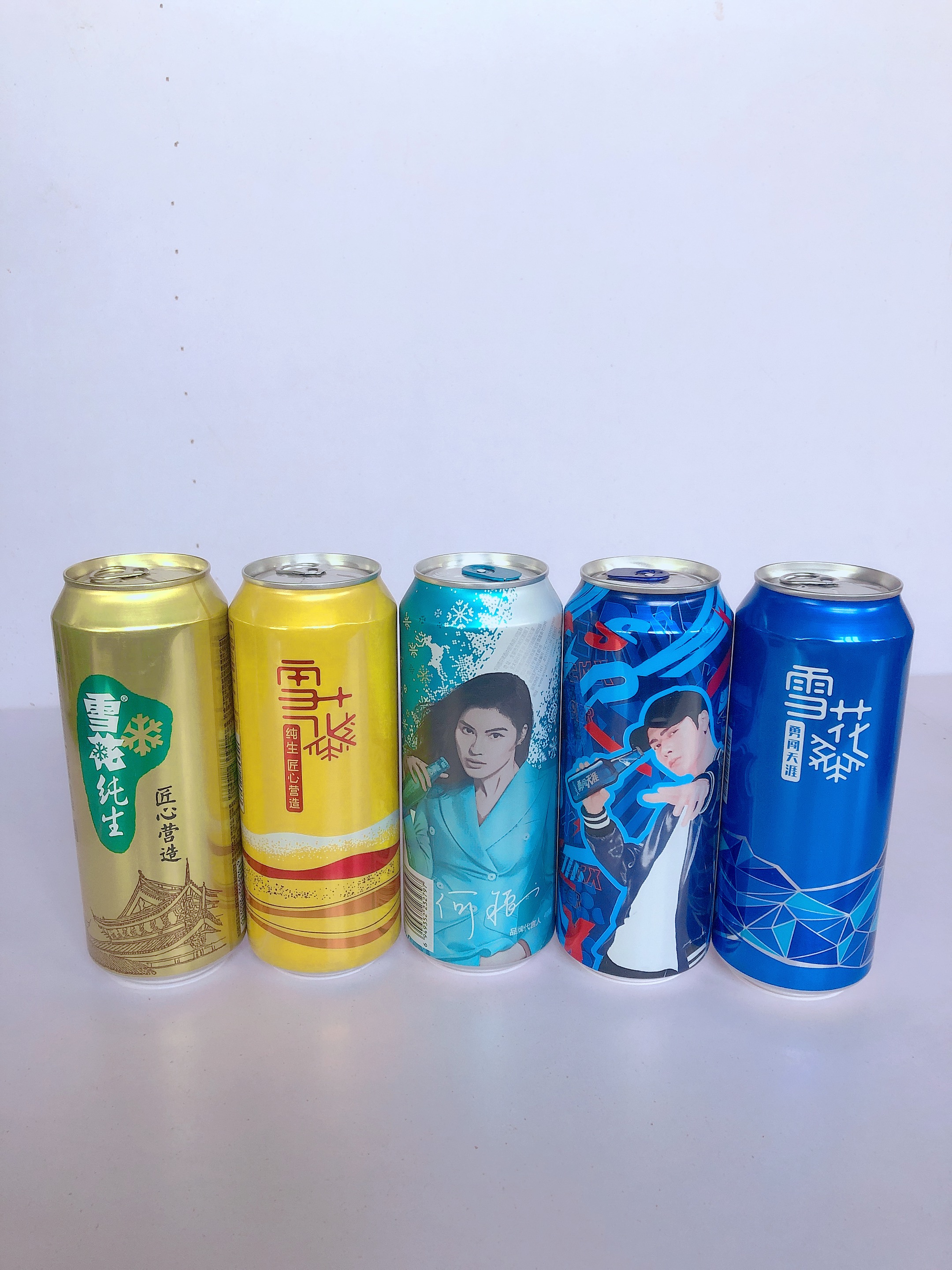 雪花易拉罐啤酒何穗井柏然王嘉尔脸谱黑狮白啤天涯啤酒