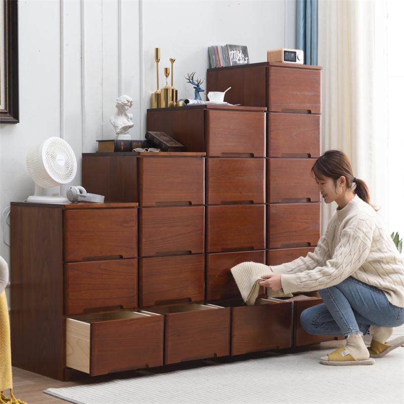 实木抽屉收纳柜子儿童衣柜木质多层夹缝窄柜收纳柜