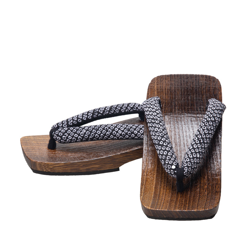日本男士木屐平跟茶烧色底人字夏季日式木拖男式人字拖