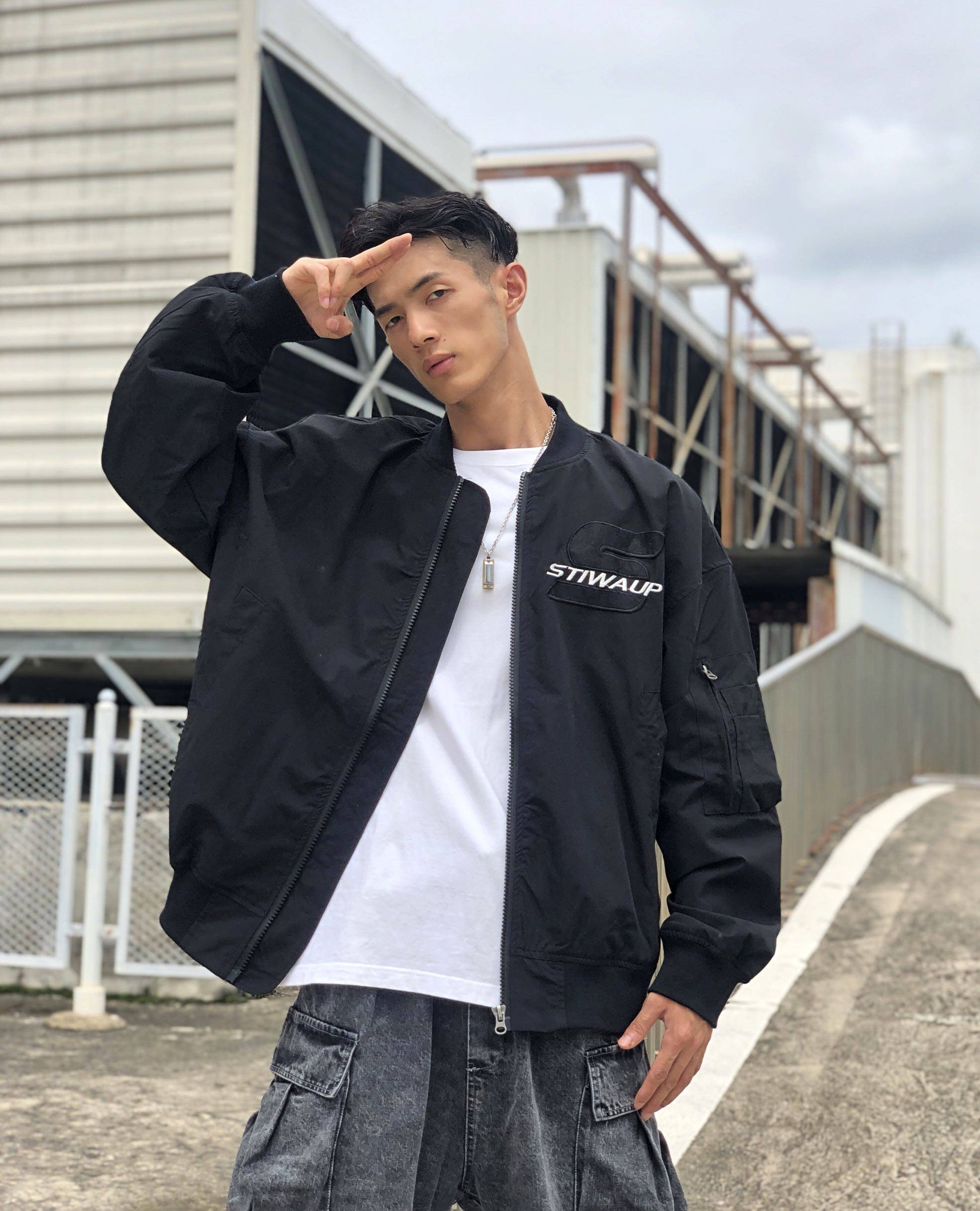 日系oversize潮牌棒球服男嘻哈男装痞帅外套男生夹克