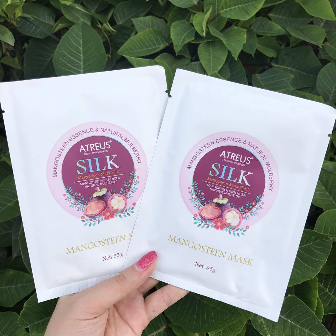 泰国atreus山竹面膜蚕丝补水修复滋润保湿10片贴片面膜