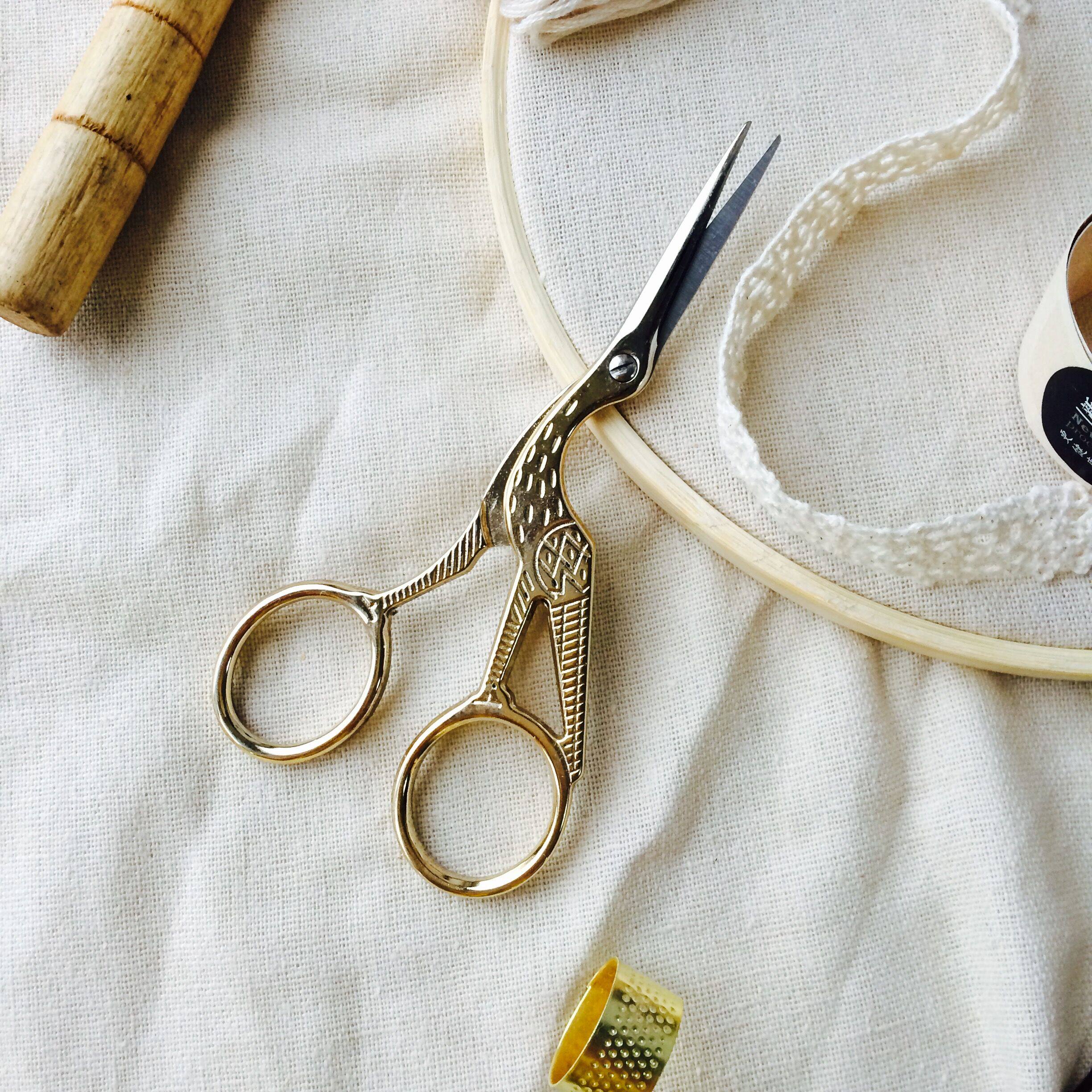 刺绣布拿拿创意鹤形剪刀手工专用复古精致小鸟剪刀