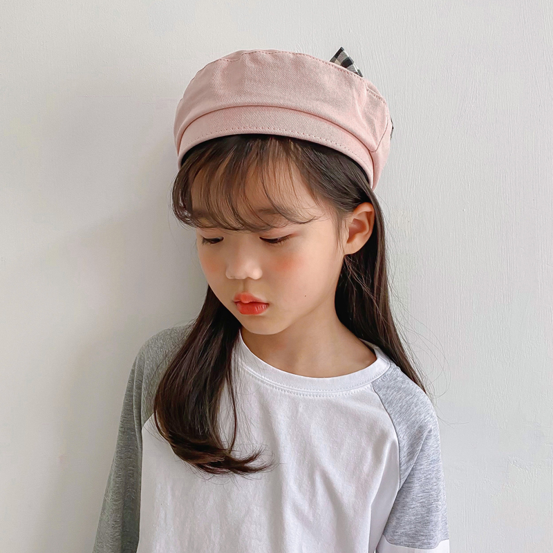 韩版儿童贝雷帽女童蝴蝶结画家帽子宝宝蓓蕾帽小帽子