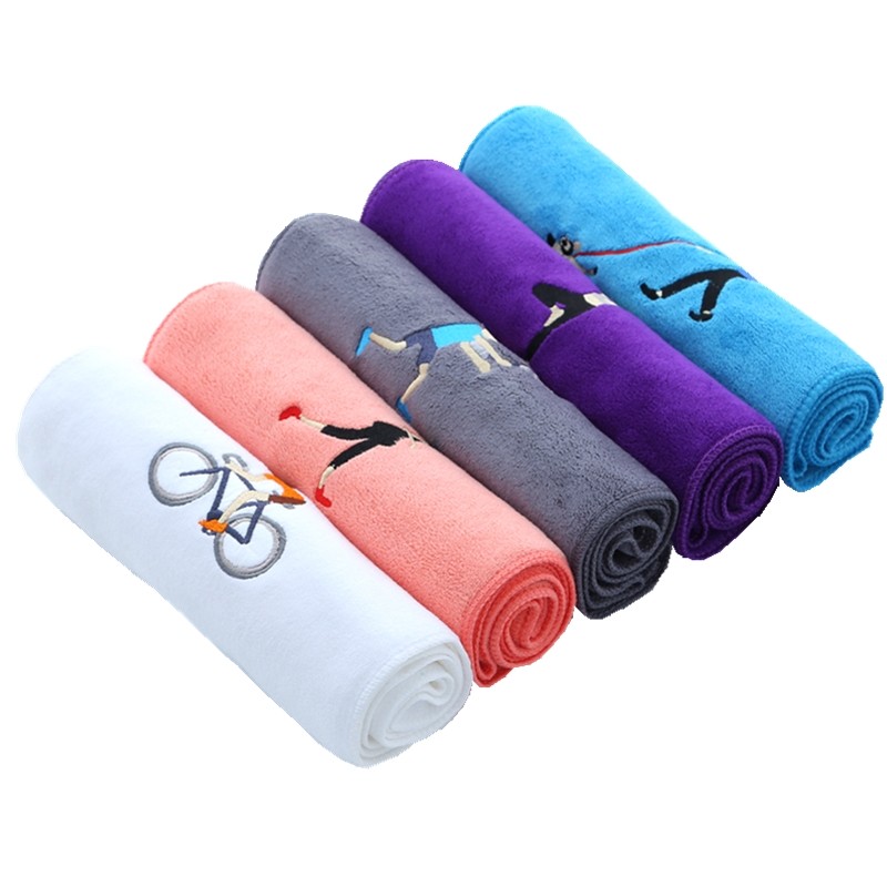 运动毛巾加长健身房男女跑步擦汗巾比纯棉柔软吸汗定制绣字印logo