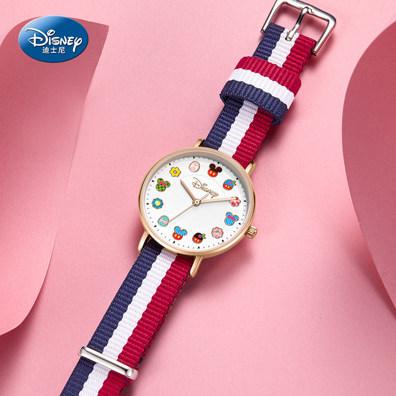 手表迪士尼ins防水初高中学生韩版简约气质米奇国产腕表