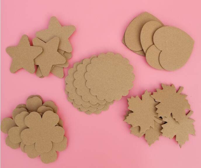 手工diy桃心树叶向日葵星星瓣花纸板装饰绘画其他手工制作