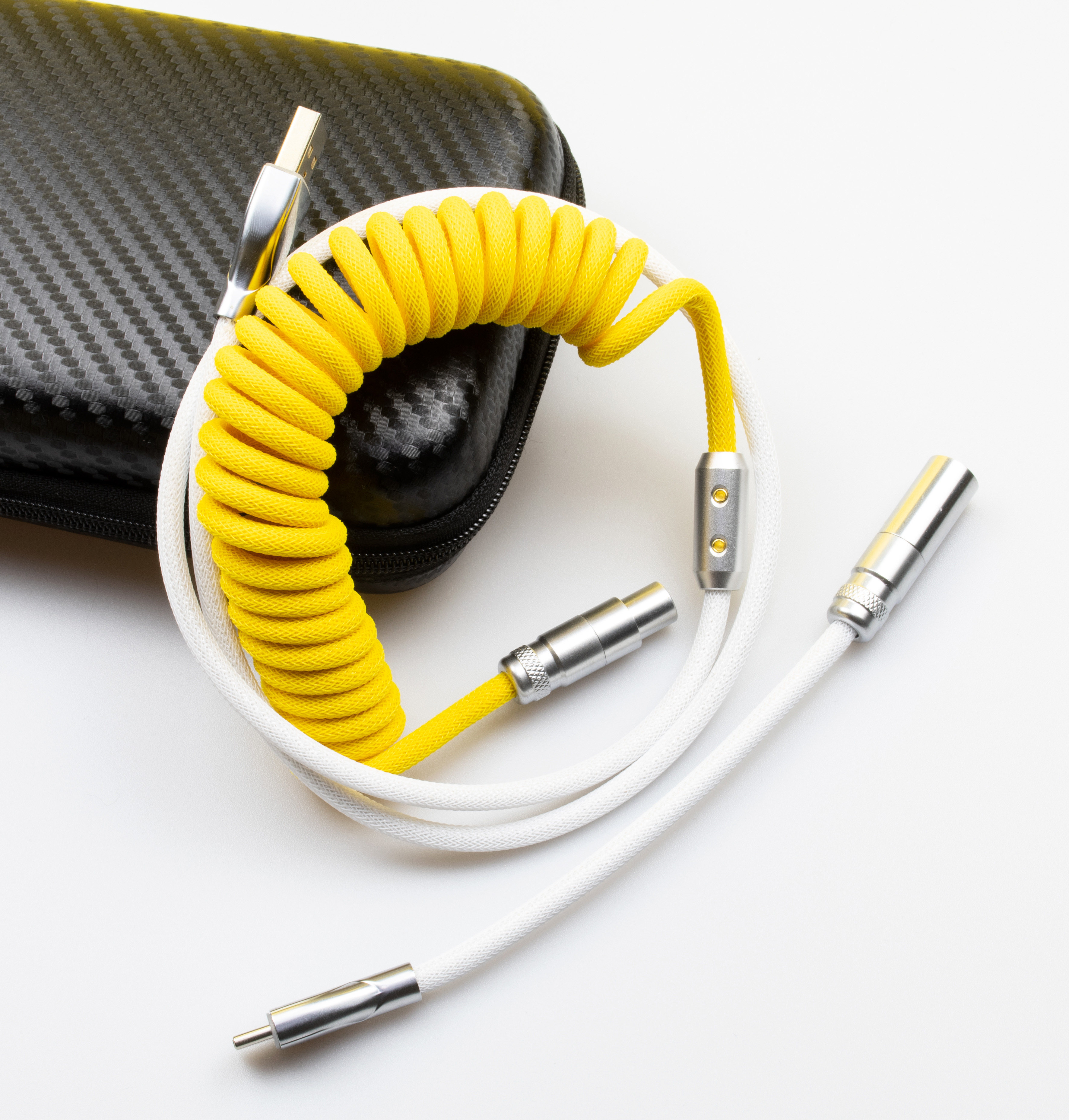 客制机械键盘手工航插数据线usb定制螺旋弹簧数据线