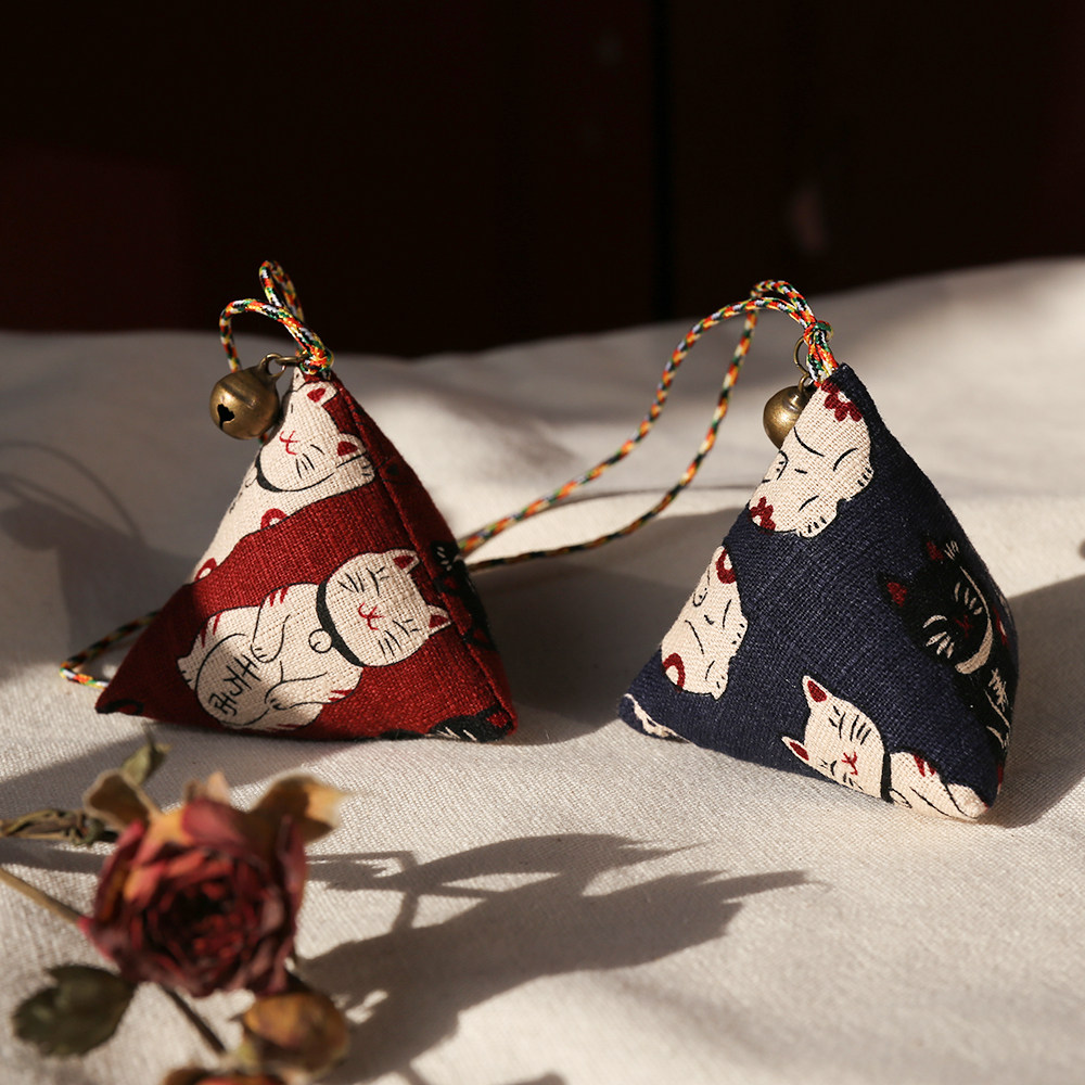 此时此地 原创和风棉麻手工香包天然艾草薰衣草驱蚊助眠古风挂饰