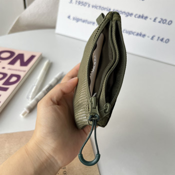 ຖົງໃສ່ຖົງ zipper ສອງຊັ້ນ ໃໝ່ ສີແຂງບັດບັດ headphone bag ຄວາມຈຸຂະຫນາດໃຫຍ່ Portable lipstick coinscellaneous bag