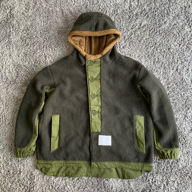 现货comfyoutdoorgarmentc-4321aw摇粒绒拼色机能连帽夹克