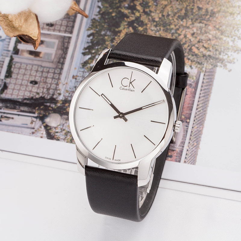 瑞士正品ck手表女士简约经典款情侣夜光皮带针扣石英男表k2g211c6