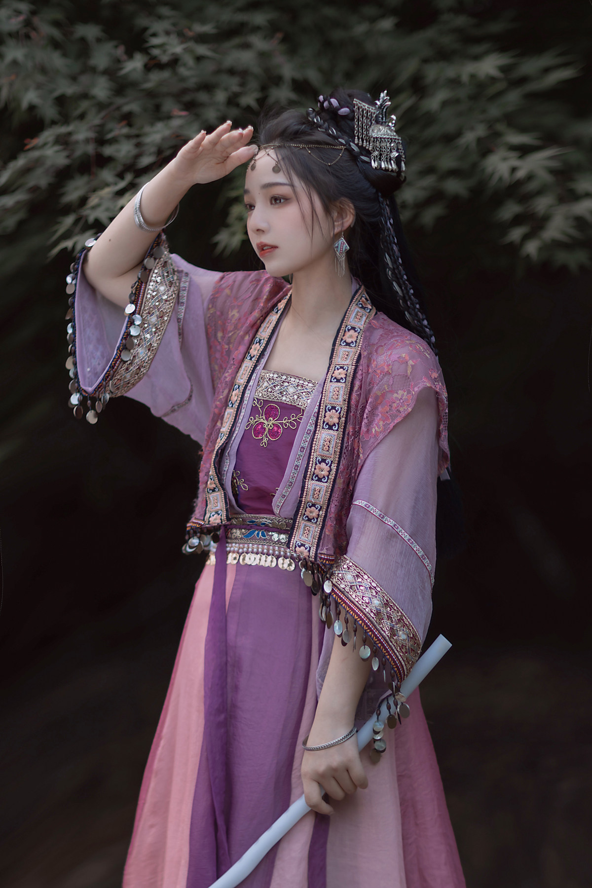 司南阁原创紫萱汉服女宋制吊带半袖背心十二破交民族服装