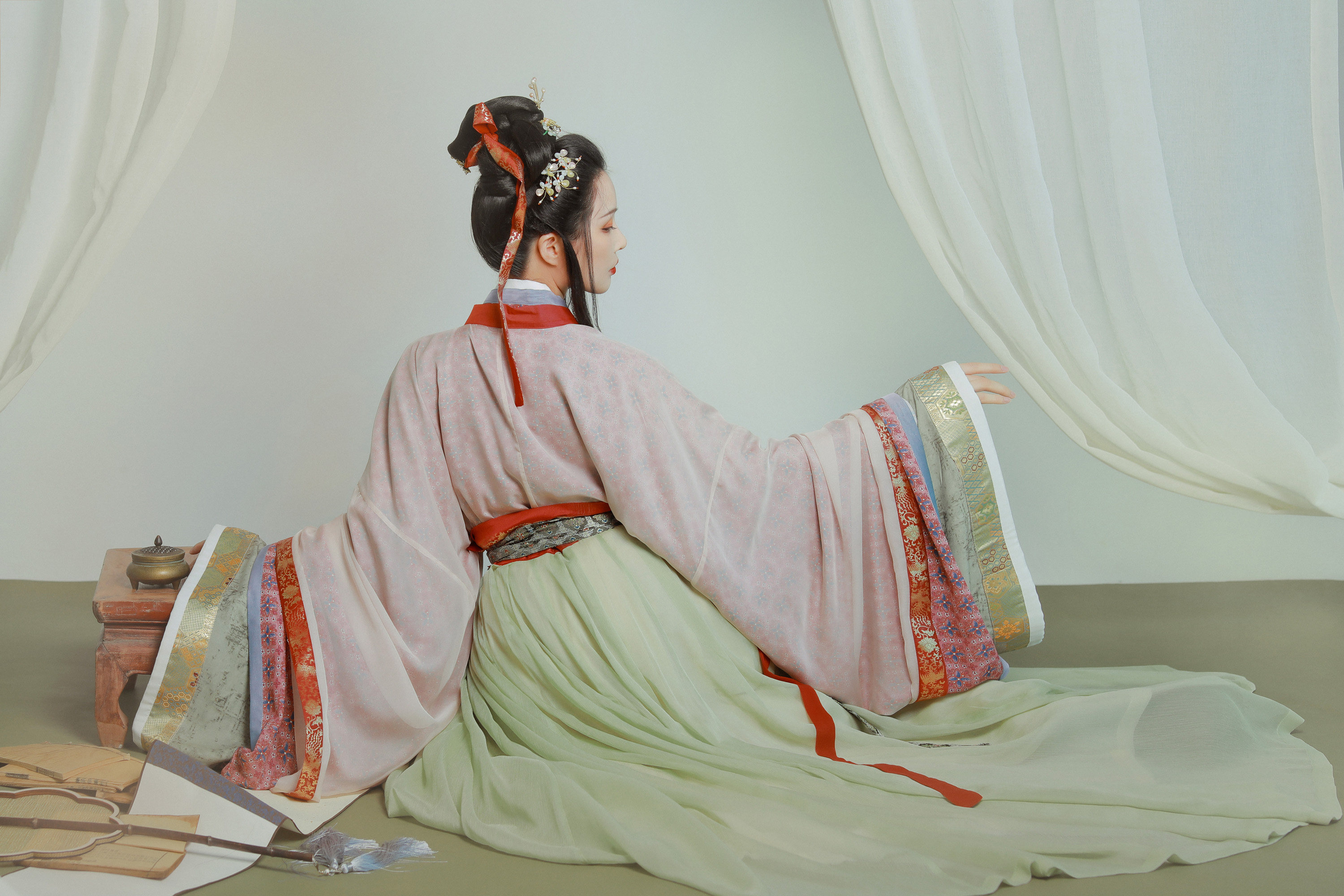 司南阁原创长天汉服女款夏季印花完善汉服