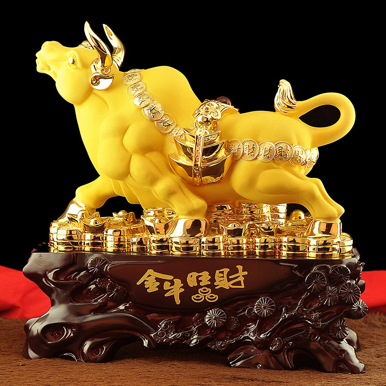 招财金牛旺财摆件风水生肖牛摆件办公室桌工艺装饰品店铺开业礼品